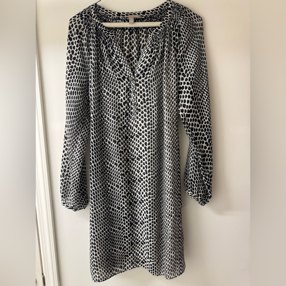 Banana Republic Black + White Print dress